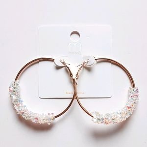 Melody Clear Crystals Hoop Earrings